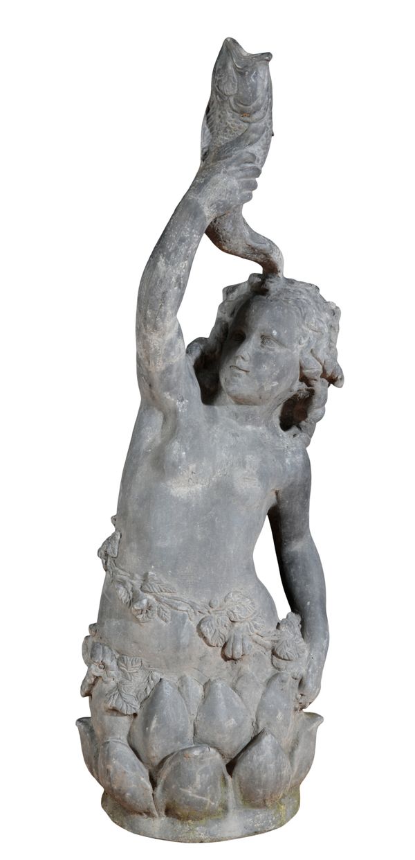 A LEAD FOUNTAIN MODELLED AS A MERMAID