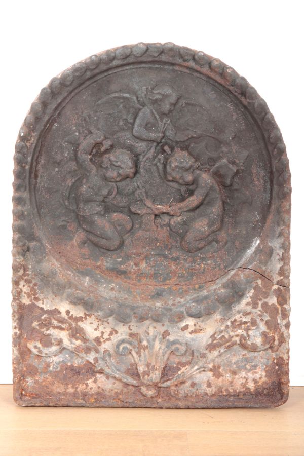 TWO CAST IRON FIRE BACKS