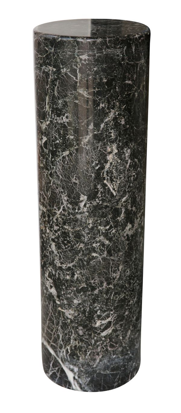 A BLACK MARBLE COLUMNAR PLINTH