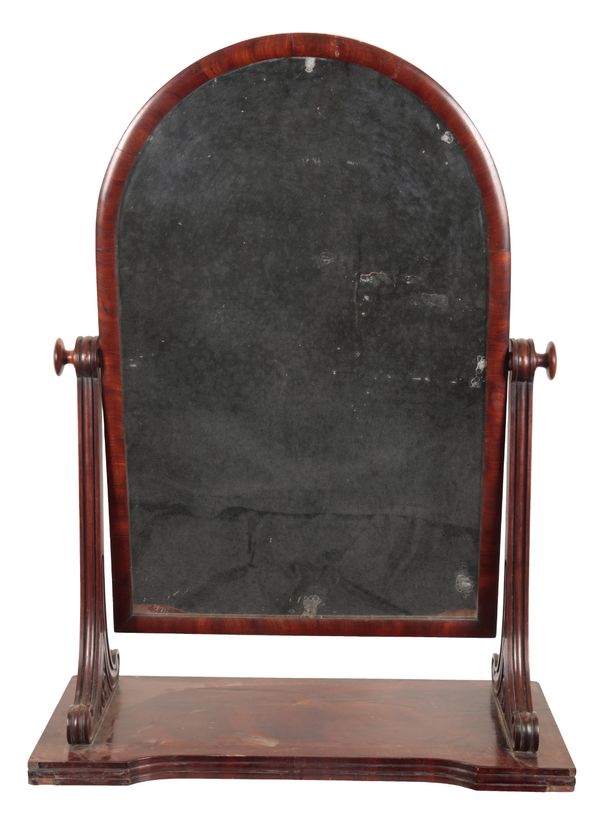 A STATUESQUE GEORGE IV MAHOGANY DRESSING MIRROR ATTRIBUTED TO GILLOWS