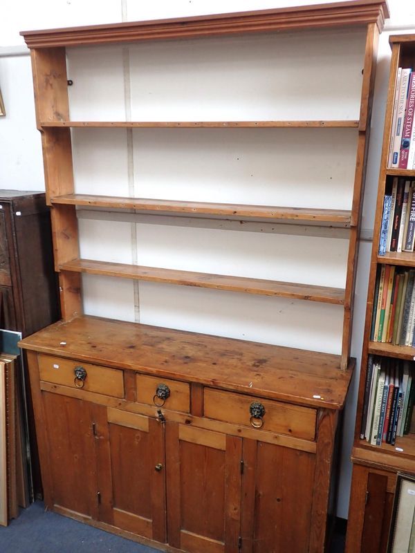 A 19TH CENTURY PINE DRESSER