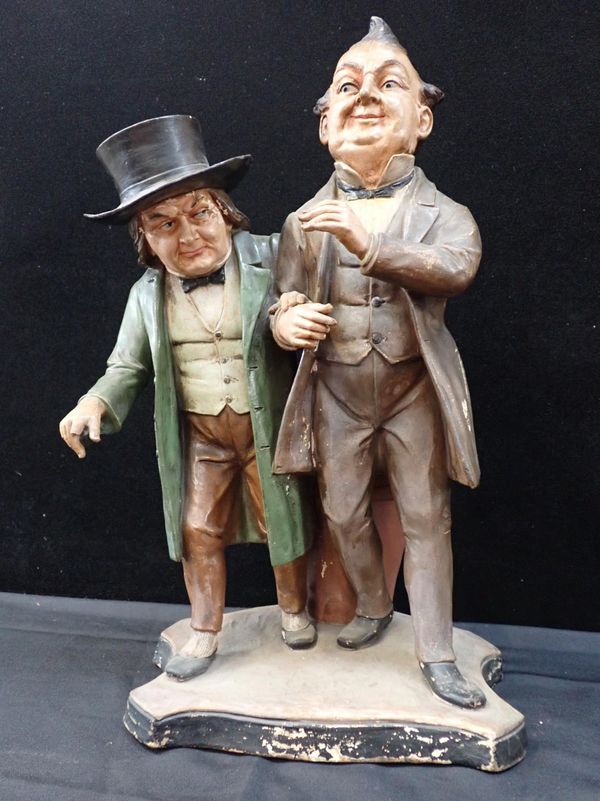 A TERRACOTTA FIGURE OF Mr PECKSNIFF AND Mr CHUZZLEWIT