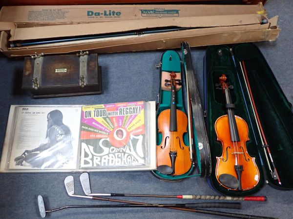 TWO CHINESE VIOLINS, CASED