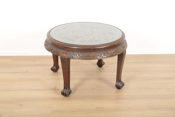 A CHINESE CARVED WOOD OCCASIONAL TABLE