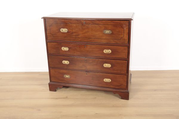 A VICTORIAN MAHOGANY SECRETAIRE CHEST