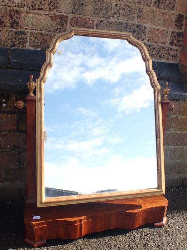 A QUEEN ANNE STYLE DRESSING TABLE MIRROR