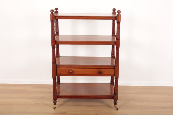 A VICTORIAN MAHOGANY FOUR TIER DINNER WAGON OR WHATNOT