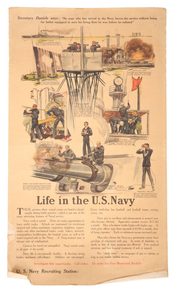 A WWI RECRUITMENT POSTER OF 'LIFE IN THE U.S. NAVY'