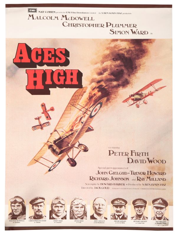 A POSTER FOR 'THE ACES HIGH' WWI PERIOD FILM (1976)