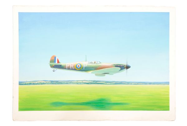 TWO WATERCOLOURS OF WWII PLANES BY M. WILSON