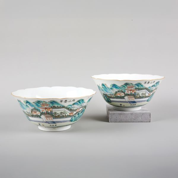 A PAIR OF CHINESE PORCELAIN QIANJIANG CAI BOWLS