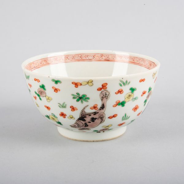 A CHINESE PORCELAIN FAMILLE VERTE 'FISH' BOWL