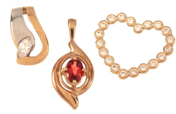 THREE GEM-SET PENDANTS