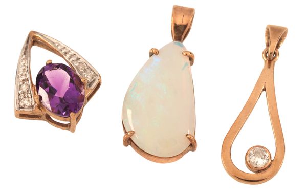 THREE GEM-SET PENDANTS