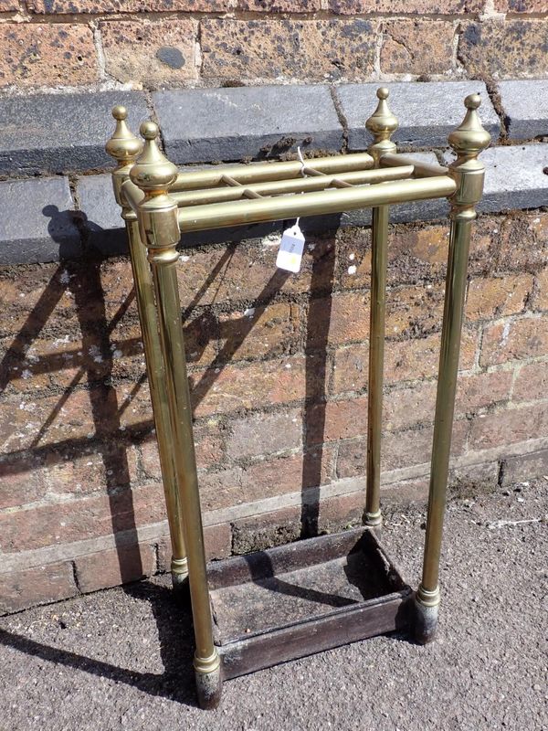 A 19TH CENTURY BRASS STICK STAND