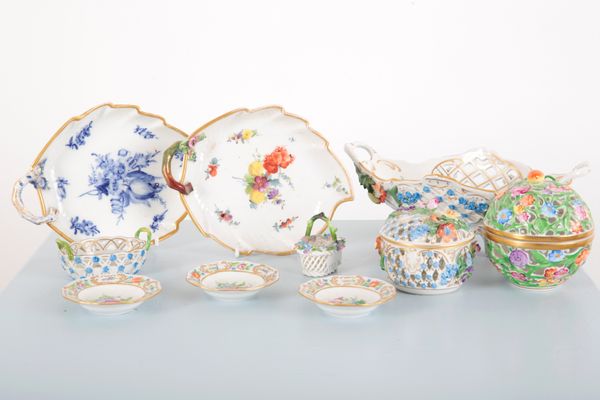 A GROUP OF DRESDEN PORCELAIN