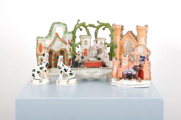 A GROUP OF STAFFORDSHIRE POTTERY