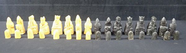 A RESIN ISLE OF LEWIS CHESS SET