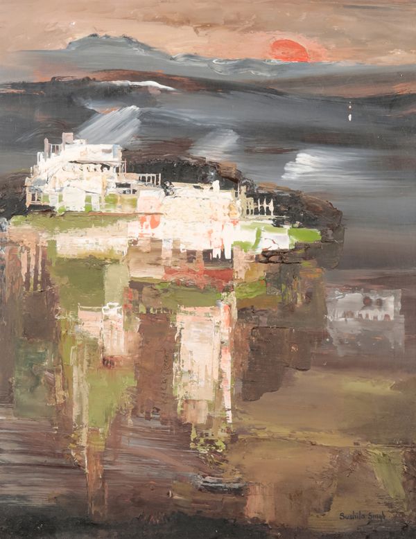 *SUSHILA SINGH (1904-1999) 'Lake Orta, Moonrise'