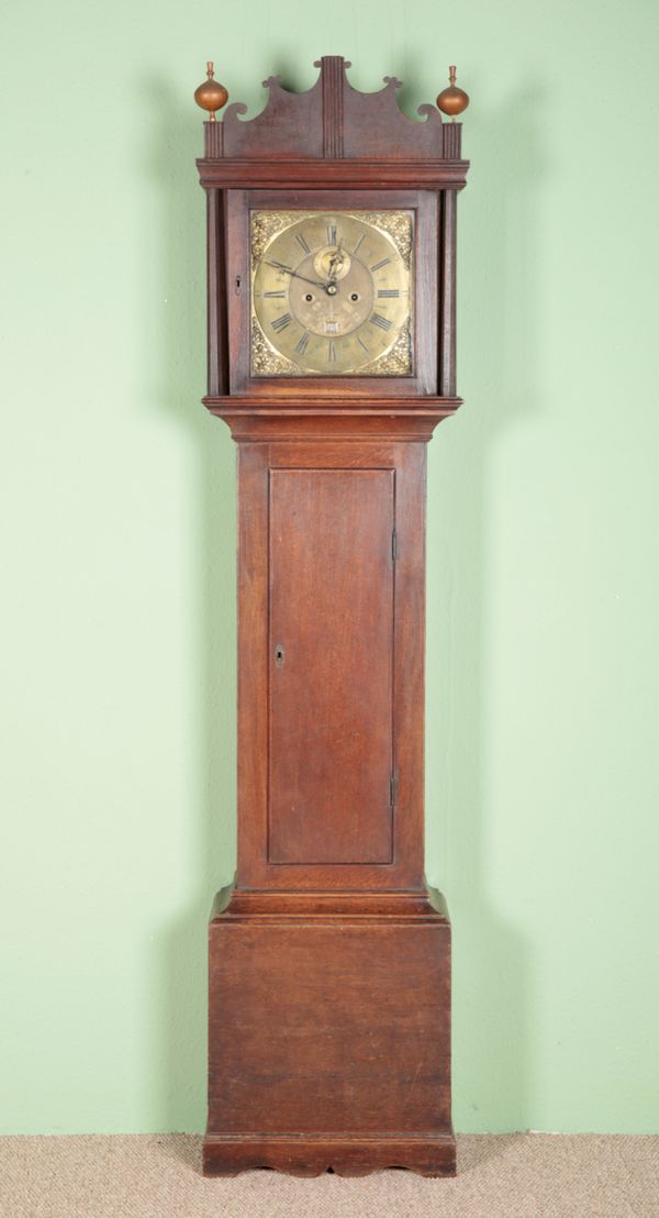 A GEORGE III OAK LONGCASE CLOCK BY SAMSON WROTH, TAUNTON