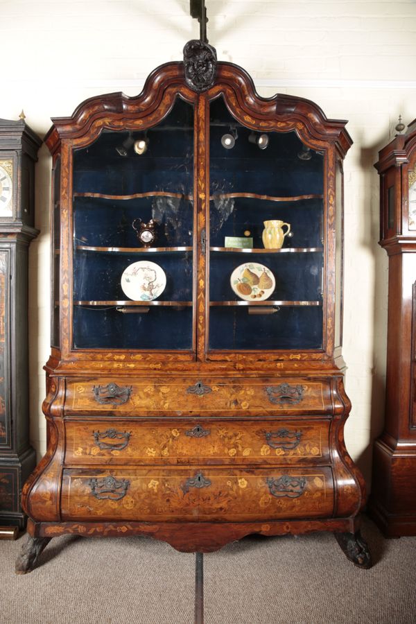 A DUTCH MARQUETRY VITRINE