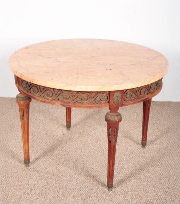 A LOUIS XVI STYLE CIRCULAR LOW OCCASIONAL OR SIDE TABLE