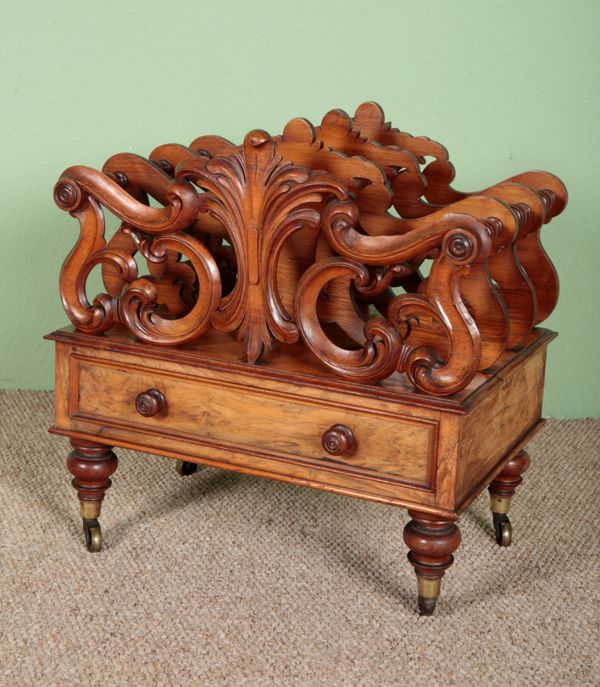 A VICTORIAN WALNUT CANTERBURY