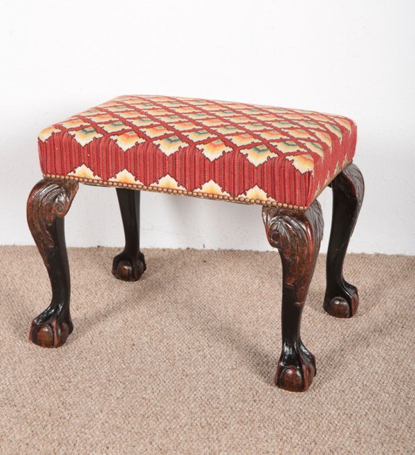 A GEORGIAN STYLE MAHOGANY FOOTSTOOL