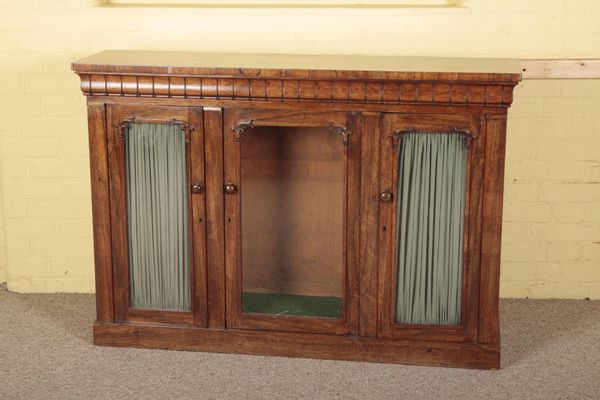 A WILLIAM IV ROSEWOOD SIDE CABINET OR BOOKCASE