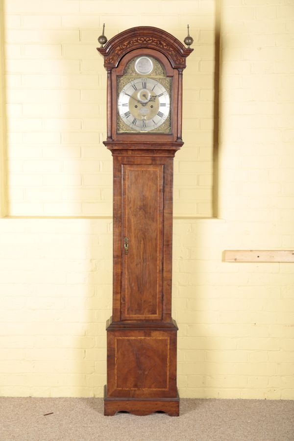 A WALNUT LONGCASE CLOCK BY EDWARD UPJOHN OF EXETER