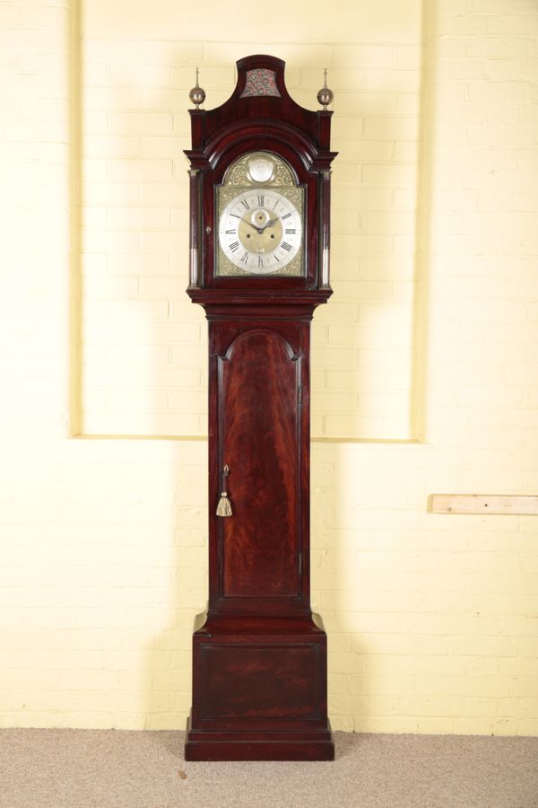 A GEORGE III MAHOGANY LONGCASE CLOCK BY JAMES TAYLOR, LONDON