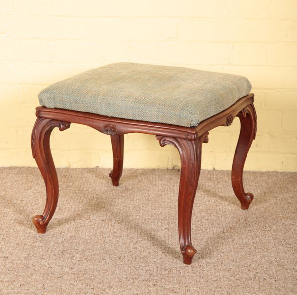 A VICTORIAN ROSEWOOD STOOL BY ANDREW, WELCH-POOL