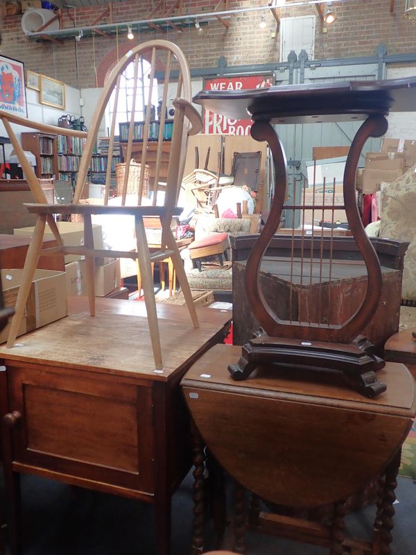 AN ERCOL LIGHT ELM AND BEECH WINDSOR ARMCHAIR