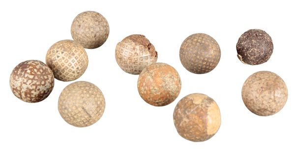 TEN VINTAGE OLD GOLF BALLS