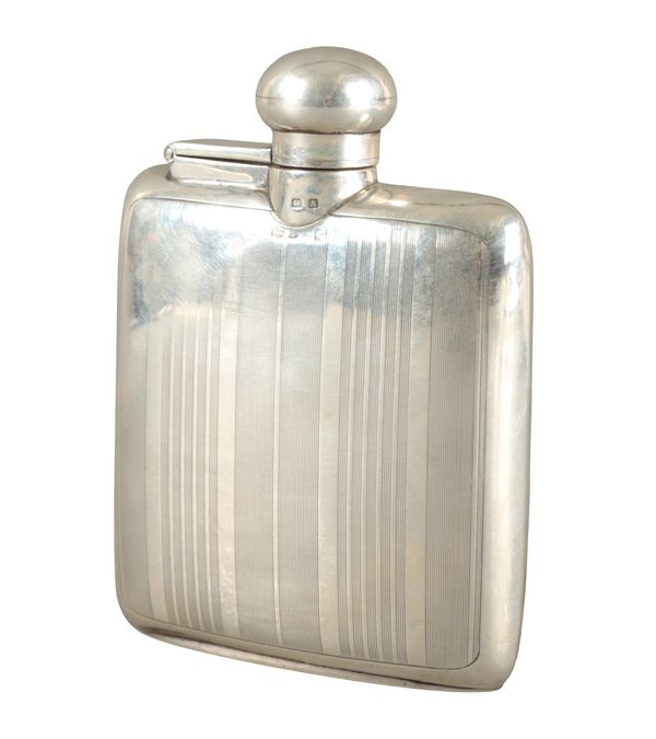 GEORGE V SILVER HIP FLASK