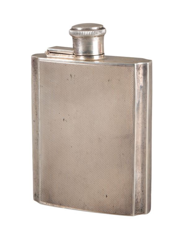 A GEORGE VI SILVER HIP FLASK