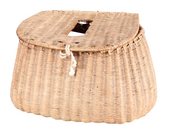 A FRENCH WICKER KREEL OR FISH BASKET