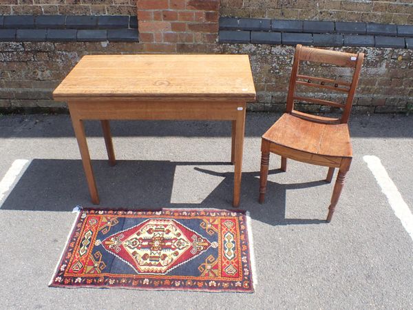 A PALE OAK FOLD-OVER TEA TABLE