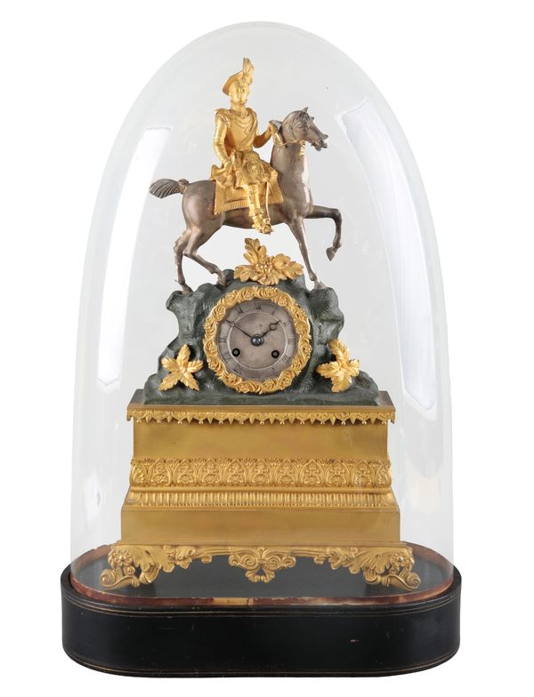 A LOUIS PHILIPPE GILT METAL MANTEL CLOCK