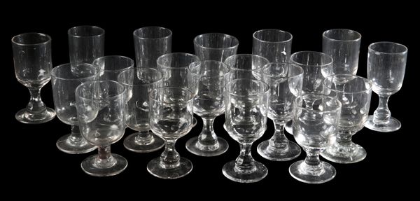 A LARGE COLLECTION OF GLASS RUMMERS