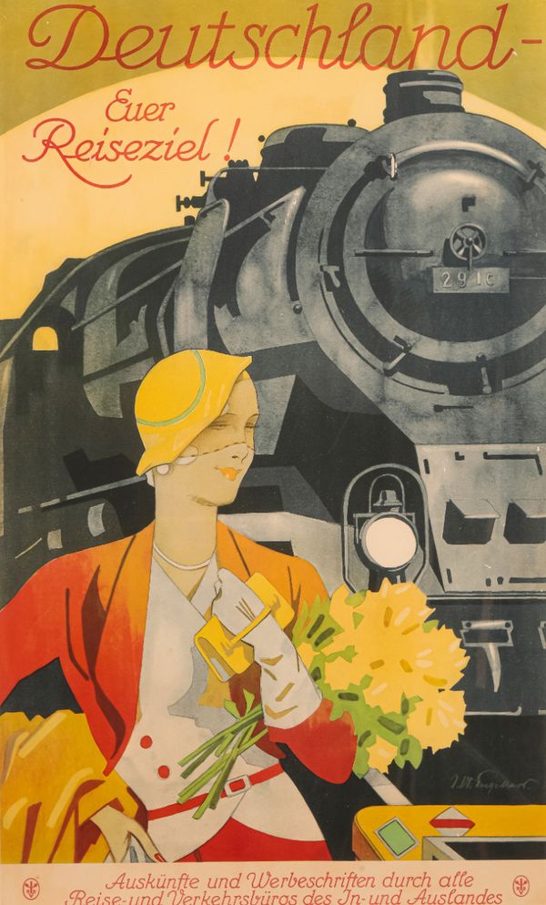 *JULIUS USSY ENGELHARD (1883-1964) 'Deutschland Euer Reiseziel!'