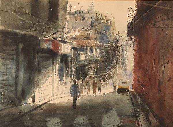 *SWARAJ DAS (CONTEMPORARY) Calcutta street scene