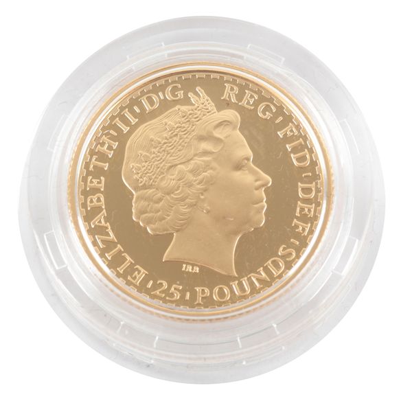 THE ROYAL MINT: A 2006 QUEEN ELIZABETH II BRITANNIA 1/4 OZ GOLD PROOF £25 COIN