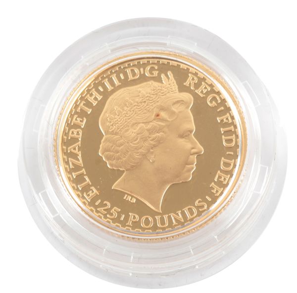 THE ROYAL MINT: A 2007 BRITANNIA 1/4 OZ GOLD PROOF £25 GOLD COIN