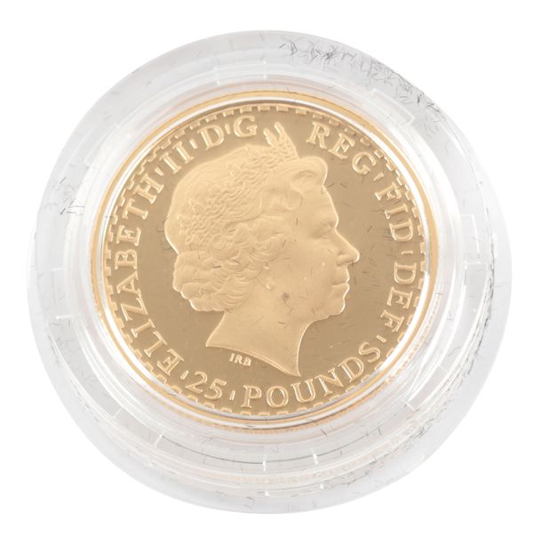 THE ROYAL MINT: A 2009 BRITANNIA 1/4 OZ GOLD PROOF COIN