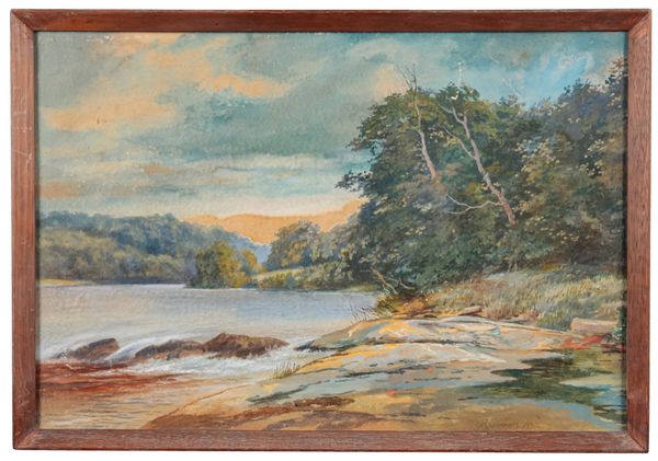 ROBERT RAMPLING (C.1836-1909) Riverside landscape