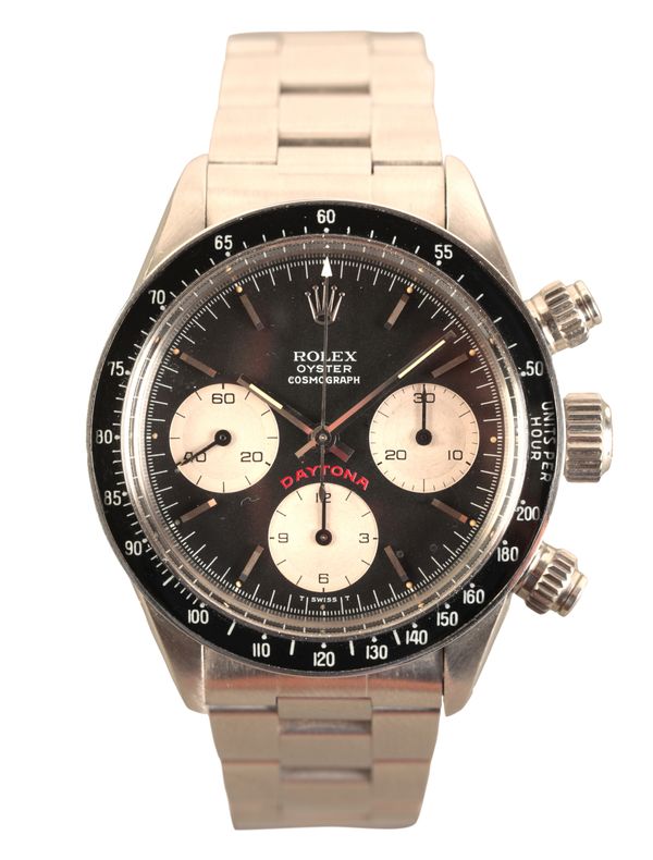 ROLEX "BIG RED" DAYTONA: A GENTLEMAN'S CHRONOGRAPH STAINLESS STEEL WRISTWATCH