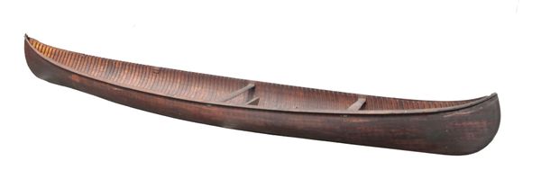 A STRICKLAND & CO CANADIAN STAINED WOOD CANOE