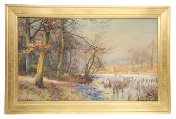 WALTER FOLLEN BISHOP (1856-1936) An autumnal wooded landscape