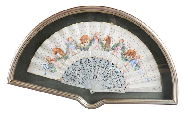 A HAND-PAINTED PAPER FAN